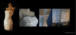 Henigman Bruce - Fashion Statement, 36”H x 12"W x 8”D Safety Pins on Fabric Henigman Bruce - Fashion Statement