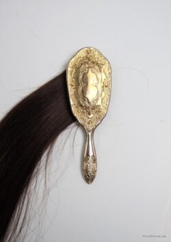 Henigman Bruce - Hair Brush, Vintage Brush, wig hair, 21" x 1.5" x 2" Henigman Bruce - hair-brush-back