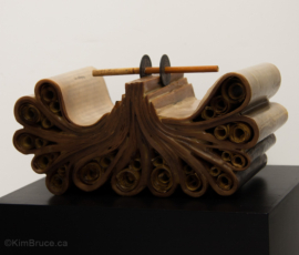 Henigman Bruce - A Fine Balance, Encaustic medium, oil, antique coins, wood, book, 4.5"h x 8"w x 4.5"d Henigman Bruce - A Fine Balance