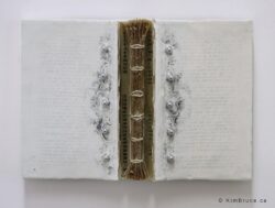 Henigman Bruce - Jacket- Encaustic, book pages, found objects on board 10"w x 7"h x 1.5"d Henigman Bruce - Jacket