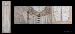 Henigman Bruce - Casting the Net, 87"Hx24"wx2"d, Oil & Encaustic M/M on recycled wedding dress Henigman Bruce - Casting the Net