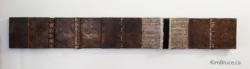 Words, Encaustic & oil on board with found objects, 7.5"H x 48"W x 2"D