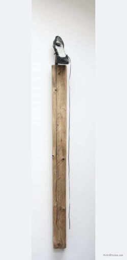 Henigman Bruce - Last Spike, 59"H x 5 1/2"W x 10" D Encaustic on recycled Stiletto, Railway Spike, 4x4 Henigman Bruce - last-spike_1