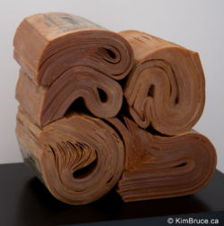 Henigman Bruce - In the Fold, Encaustic medium & gold dust on books, 6.25"h x 6.5"w x 4.25"d Henigman Bruce - In the Fold