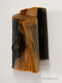 Henigman Bruce - Jacket, Encaustic & found object on book, 5"h x 3"w x 2.5"d Henigman Bruce - Jacket