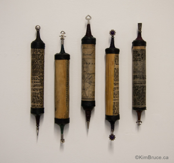 Henigman Bruce - Texts, Encaustic & found objects on books, 13"h x 12"w x 1.75"d overall, SOLD Henigman Bruce - Texts