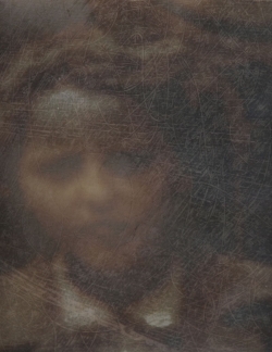 #HenigmanBruce - Being Thirteen, hand pulled monoprint on chiffon and photo paper, 8" x 6" Kim Bruce - Thirteen