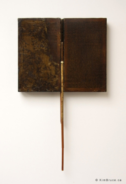 Henigman Bruce - Pearl - Encaustic, book pages, found objects on board 8.5"w x 14"h x 1"d Henigman Bruce - Pearl