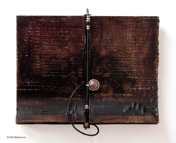 Henigman Bruce - In Time, Encaustic, mixed media, found objects, 11"w x 10"h x 2"d Henigman Bruce - In Time, Encaustic, mixed media, found objects, 11