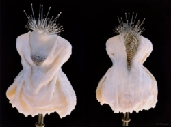 Pinpoint, 5 1/2” dia x 8 1/2”ht Wall mount Mixed Media on cast beeswax form, Private Collection Henigman Bruce - pinpoint