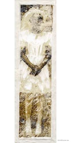 #HenigmanBruce - Twin 2, Hand pulled Print, encaustic, chiffon, 3.5" x 11" Kim-Bruce_twin