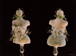 Henigman Bruce - Vessel Virgin, 4” dia x 12”ht Wall mount Mixed Media on cast beeswax form, Collection of the AFA Henigman Bruce - Vessel Virgin