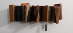 Bookmarks, 5x14x2 inches, Encaustic and found objects on books Kim Bruce - Bookmarks